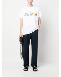 T-shirt à col rond imprimé blanc PS Paul Smith