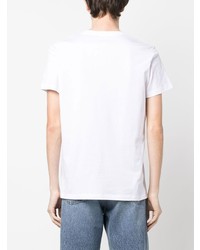 T-shirt à col rond imprimé blanc Balmain