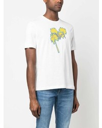 T-shirt à col rond imprimé blanc Emporio Armani