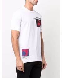 T-shirt à col rond imprimé blanc DSQUARED2