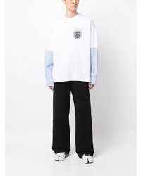 T-shirt à col rond imprimé blanc MSGM