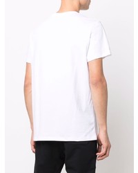 T-shirt à col rond imprimé blanc Balmain