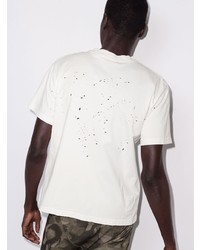 T-shirt à col rond imprimé blanc Satisfy