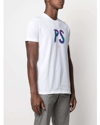 T-shirt à col rond imprimé blanc PS Paul Smith