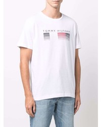 T-shirt à col rond imprimé blanc Tommy Hilfiger