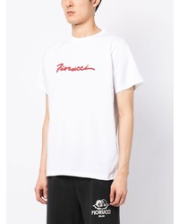 T-shirt à col rond imprimé blanc Fiorucci