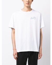 T-shirt à col rond imprimé blanc Bally