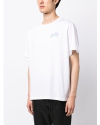 T-shirt à col rond imprimé blanc Bally