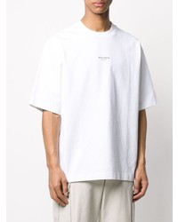 T-shirt à col rond imprimé blanc Acne Studios