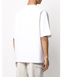 T-shirt à col rond imprimé blanc Acne Studios