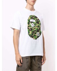 T-shirt à col rond imprimé blanc A Bathing Ape