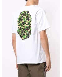 T-shirt à col rond imprimé blanc A Bathing Ape