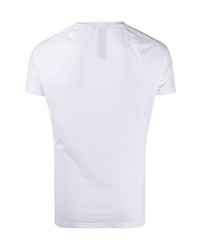 T-shirt à col rond imprimé blanc Balmain