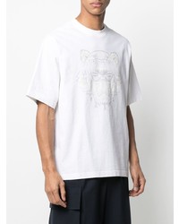 T-shirt à col rond imprimé blanc Kenzo