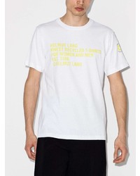 T-shirt à col rond imprimé blanc Helmut Lang