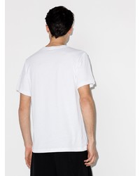 T-shirt à col rond imprimé blanc Helmut Lang