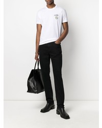 T-shirt à col rond imprimé blanc DSQUARED2