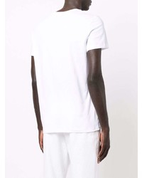 T-shirt à col rond imprimé blanc Balmain