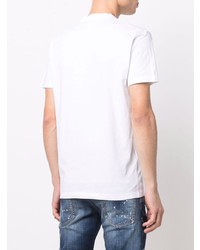 T-shirt à col rond imprimé blanc DSQUARED2