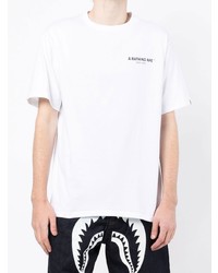 T-shirt à col rond imprimé blanc A Bathing Ape