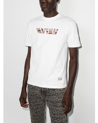 T-shirt à col rond imprimé blanc Evisu