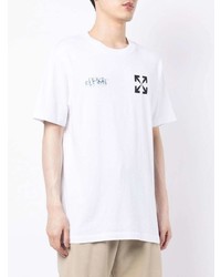 T-shirt à col rond imprimé blanc Off-White