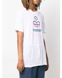 T-shirt à col rond imprimé blanc Isabel Marant