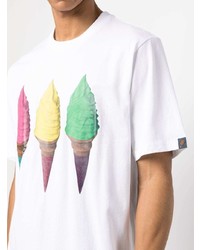 T-shirt à col rond imprimé blanc Icecream