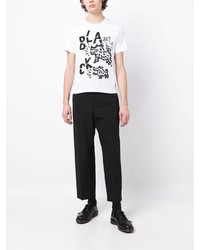 T-shirt à col rond imprimé blanc Black Comme Des Garçons