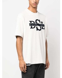 T-shirt à col rond imprimé blanc Diesel