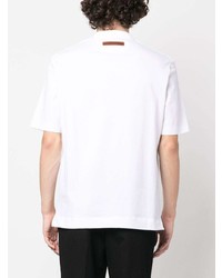 T-shirt à col rond imprimé blanc Zegna