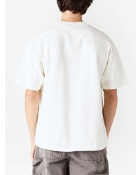 T-shirt à col rond imprimé blanc Rhude