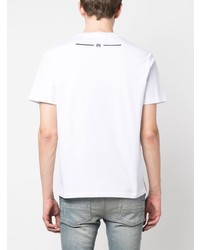 T-shirt à col rond imprimé blanc Amiri