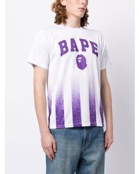 T-shirt à col rond imprimé blanc A Bathing Ape