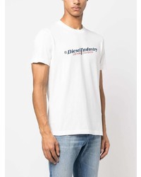 T-shirt à col rond imprimé blanc Diesel