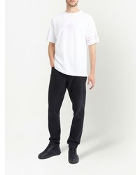 T-shirt à col rond imprimé blanc Giuseppe Zanotti