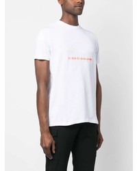 T-shirt à col rond imprimé blanc Karl Lagerfeld