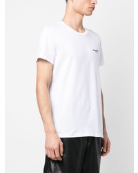 T-shirt à col rond imprimé blanc Balmain