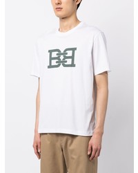 T-shirt à col rond imprimé blanc Bally