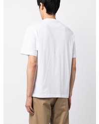 T-shirt à col rond imprimé blanc Bally