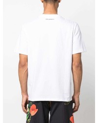 T-shirt à col rond imprimé blanc Karl Lagerfeld