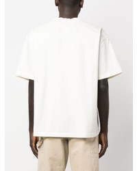 T-shirt à col rond imprimé blanc Rhude