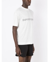 T-shirt à col rond imprimé blanc Emporio Armani