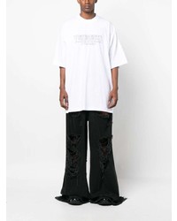 T-shirt à col rond imprimé blanc Vetements