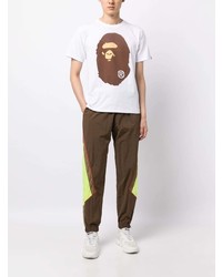 T-shirt à col rond imprimé blanc A Bathing Ape