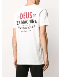 T-shirt à col rond imprimé blanc Deus Ex Machina