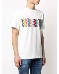 T-shirt à col rond imprimé blanc Missoni