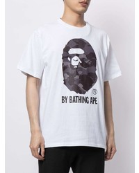 T-shirt à col rond imprimé blanc A Bathing Ape