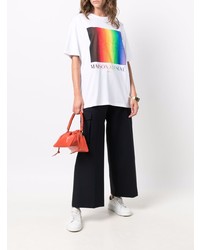 T-shirt à col rond imprimé blanc MAISON KITSUNÉ