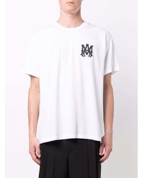 T-shirt à col rond imprimé blanc Amiri